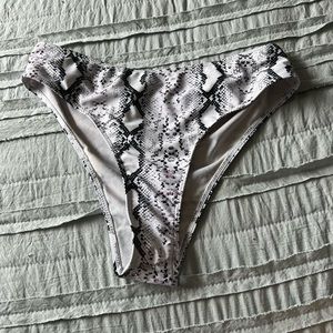 Snakeskin High-Rise Bathing Suit Bottoms